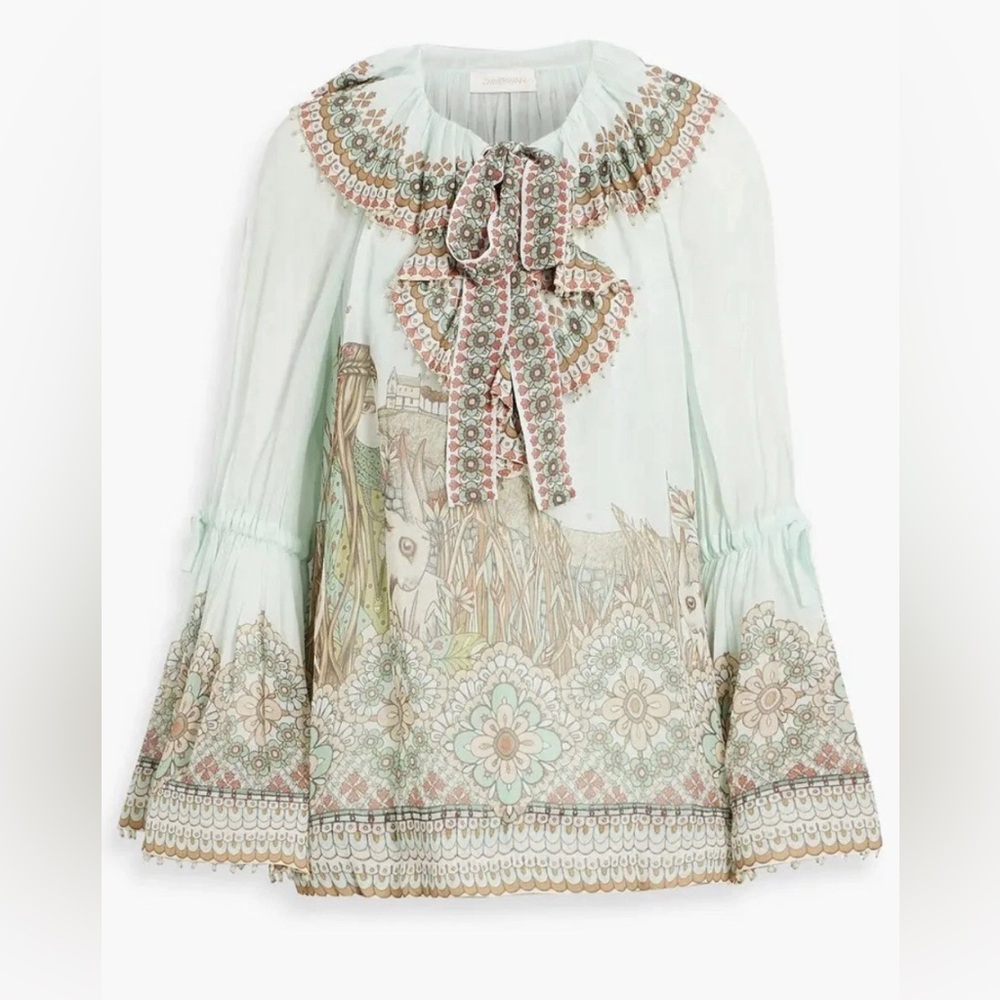 Zimmermann Kaleidoscope Capricorn Blouse – Size 0P